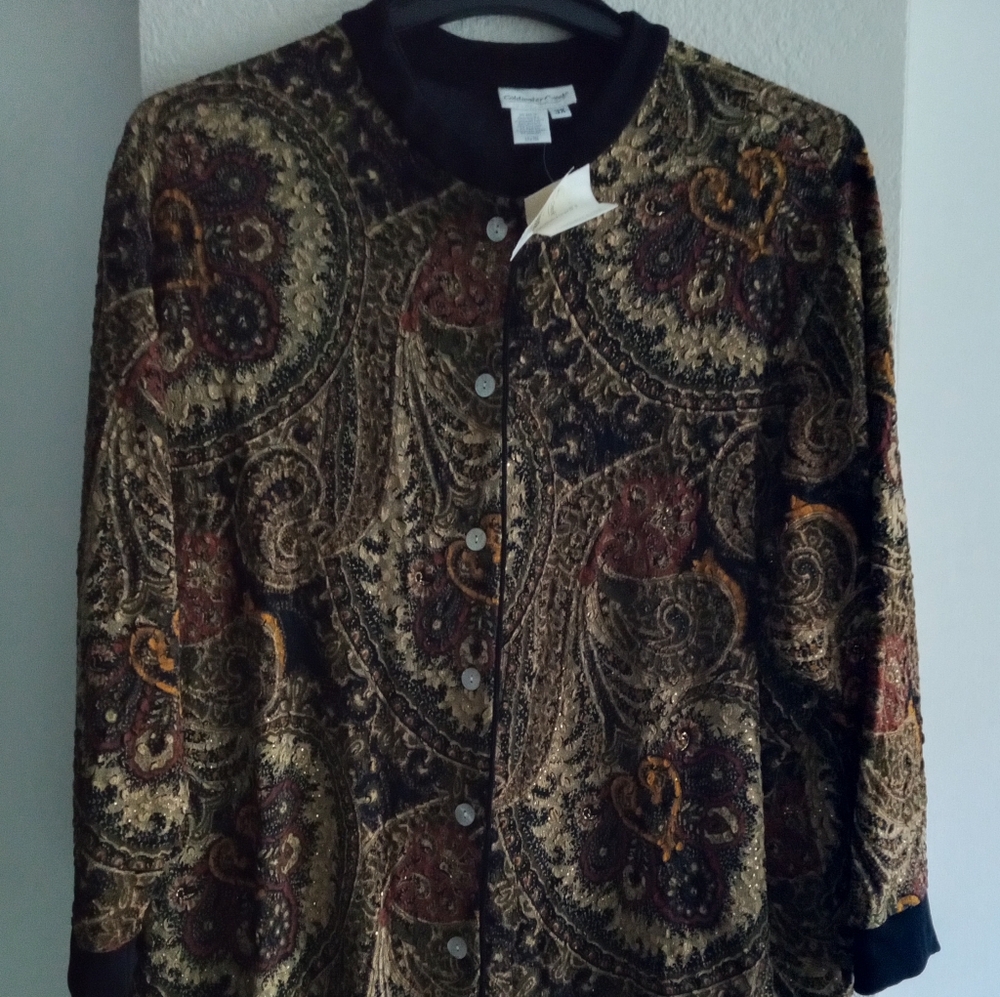 Coldwater Creek Multicolor Paisley Cardigan